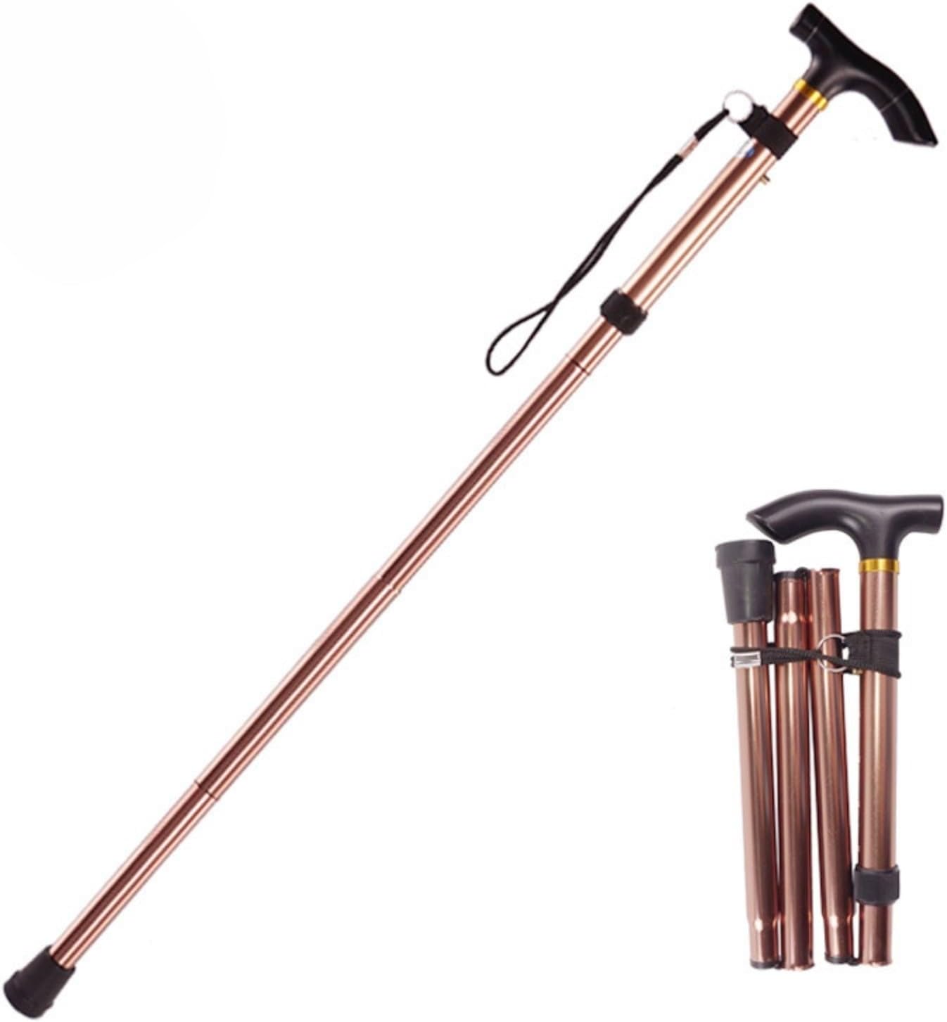 Adjustable Hiking Poles, Ergonomic Handle Walking Cane for Outdoor Climbing Snowshoeing