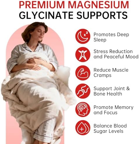 Magnesium Glycinate Gummies 500mg – Sugar Free Magnesium Gummies for Sleep, Stress, Muscle & Nerve Support – for Adults & Kids 4+, Vegan, No Melatonin (Raspberry Flavor, 60 Count)