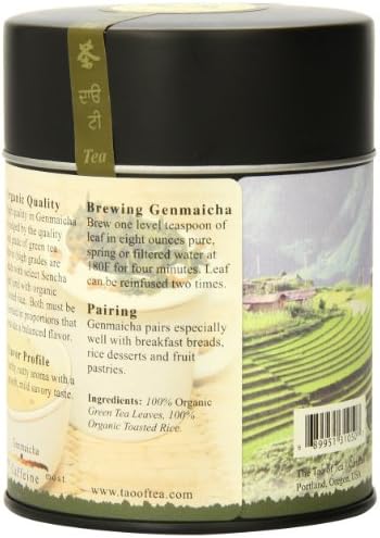 The Tao of Tea, Genmaicha Green Tea And Toasted Rice, Loose Leaf, 3.5 Ounce Tin