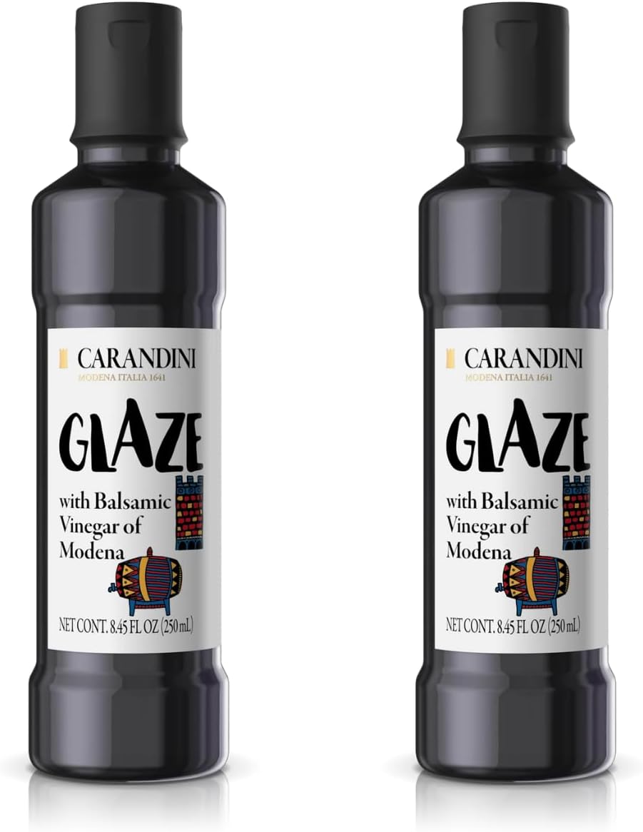 CARANDINI Glaze with Balsamic Vinegar of Modena –– Non-GMO, Vegan, Gluten-Free, Made Without Glucose Syrup or Fructose Syrup – Made in Italy, 8.45 Fl Oz - Pack of 2