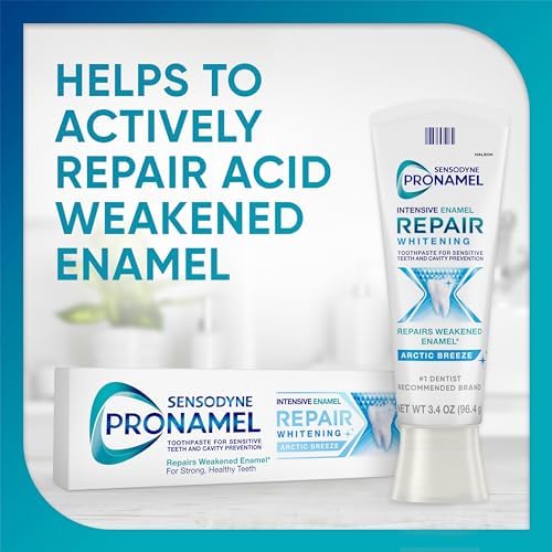 Sensodyne Pronamel Intensive Enamel Repair Toothpaste for Sensitive Teeth and Cavity Protection, Whitening Toothpaste to Strengthen Enamel, Arctic Breeze - 3.4 Ounces x 4