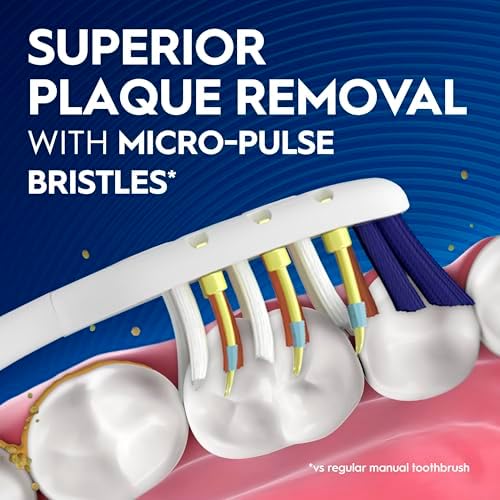 Oral-B Pulsar Pro-Health Expert Clean, Battery electric toothbrush, 2 count MEDIUM toothbrush pack, removes plaque, travel essentials tooth brush