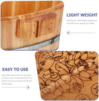 Happyyami Foot Baths Wood Foot Tub Wooden Basin Pedicure Barrel Massager Bucket Soak Soaking Bath Bowl Spa Treatment Washbasin for Home Spa