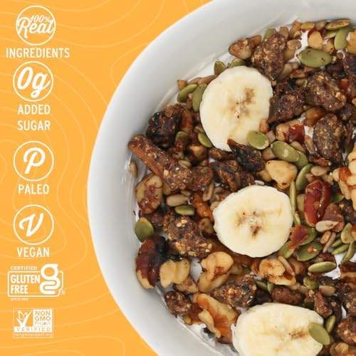 Wildway Keto Granola | Banana Nut | Grain-Free, Certified Gluten-Free Cereal | Vegan, Low Carb | No Sugar Added | Paleo-Friendly | Non-GMO Fruit & Nut Clusters | Nutrient-Rich Snack | 8 oz