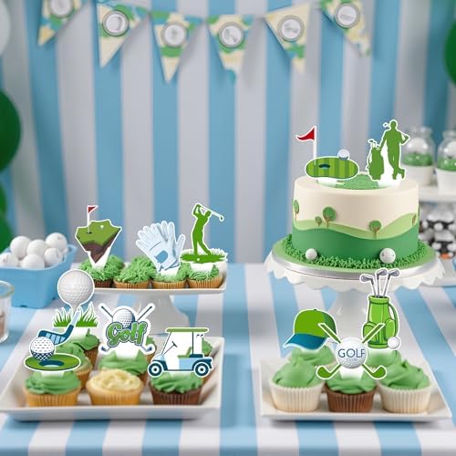 48 Pcs Golf Cupcake Toppers Golf Birthday Decorations