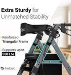 Helavo Bariatric Walker with Large, Height-Adjustable Seat, 550 lbs Weight Capacity, All Terrain 8-inch Wheels, 28-inch Wide - Extra Wide Heavy Duty Rollator for Seniors