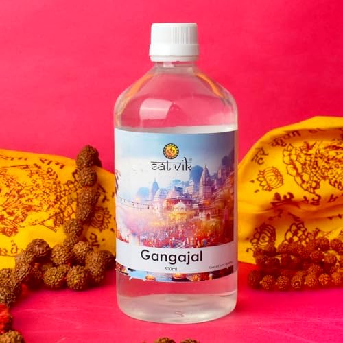 SATVIK Pure & Natural 500 ml Ganga Jal Water from Garh Ganga, Holy Unfiltered Gangajal for Pooja, Vastu, Purity, Spiritual Upliftment & Positivity
