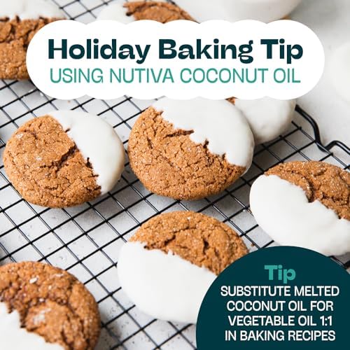 Nutiva Organic Coconut Oil with Non-Dairy Butter Flavor, 14 Ounce (Pack of 2), USDA Organic, Non-GMO, Whole 30 Approved, Vegan & Gluten-Free, Plant-Based Replacement for Butter