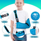 KONSEDIK Arm Sling for Kids - Adjustable Breathable Shoulder Immobilizer with Pockets,Supports Rotator Cuff Injury,Wrist,Elbow,Clavicle Fracture Recovery,Post-Surgery Sling for Left or Right Arm(Blue,X-Small)