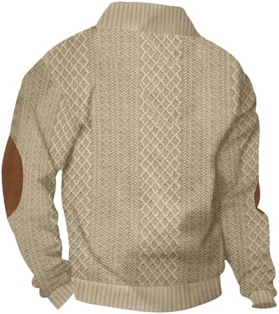 Long Sleeve Shrits for Men Stand Collar Corduroy Sweatshirt Casual Quater Button Pullover Fashion Print Sweatshirts
