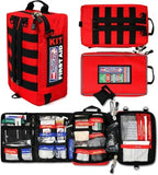 Rapid Care First Aid Kit – 300+ Piece Emergency Medical Kit with Bonus 95-Piece Travel Pack – Outdoor, Workplace, and Home Use – Color Coded & Labeled for Quick Access
