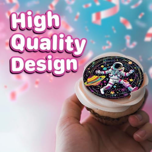 30 x Edible Cupcake Toppers – space Themed Collection of Edible Cake Decorations | Uncut Edible on Wafer Sheet