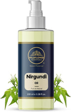 Nirgundi Oil (Vitex negundo linn) 100% Natural Cold Pressed Carrier Oil for Hair, Body, Massage, Fast Absorbing | with Dispensing Pump 3.38 Fl Oz (100ml)