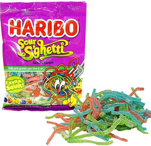 Haribo Sour S'ghetti Gummi Candy, 5 oz, (Pack of 2)