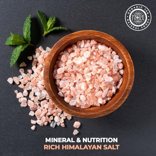 Pride Of India Pure Himalayan Pink Salt | Enriched w/ 84+ Natural Minerals | Coarse Salt Grind | Rock Salt | Dual Sifter | 4.8 oz (136.1 gm) Jar