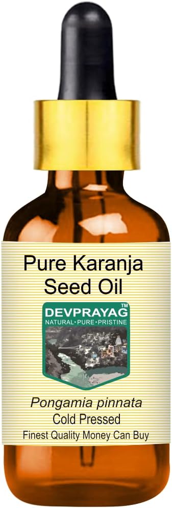 Pure Karanja Seed Oil (Pongamia pinnata) with Glass Dropper Cold Pressed 15ml (0.50 oz)