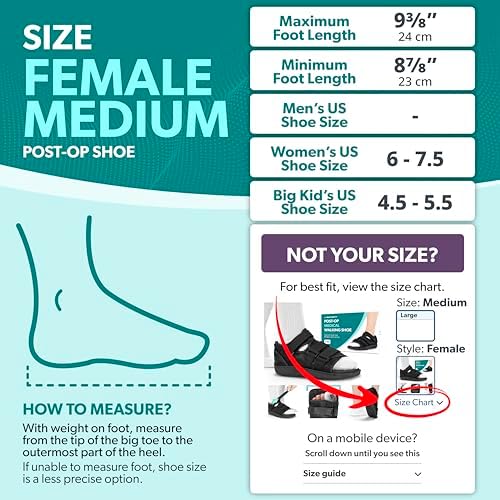 BraceAbility Post Op Shoe - Adjustable Orthopedic Medical Walking Boot for Broken Foot, Broken Toe, Stress Fracture and Injuries, Universal Cast Shoe for Men and Women After Foot Surgery (M - Female)
