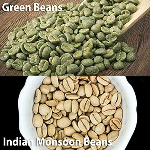 Indian Monsoon Coffee, Malabar AA, Distinctly Low Acidity, 1lb (16ounce bag) Whole Beans, Vacuum Valve Bag for Freshness
