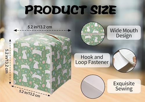 Easter Bunnies Leather Tissue Box, Rabbit Egg Tissue Box Cover, Square Leather Holder, Easter Spring Table Decor, Decorative for Home Office Kitchen Bathroom -01