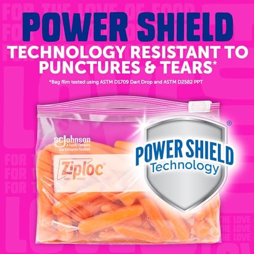 Ziploc Quart Food Storage Slider Bags, Durable, 42 Count