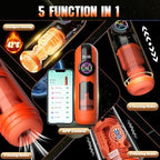 Heating Male Masturbator Penis Pump, Upgrade 5 in 1 Male Sex Toys for Men, AI Interaction APP Control with 9 Vibrating & Licking & Thrusting & Suck Modes, Adult Sex Toy Machines Devices Pocket Pussy