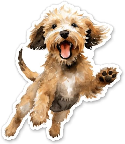 Happy Cockapoo Stickers - 2 Pack - Waterproof Vinyl for Car, Phone, Water Bottle, Laptop - Puppy Cute Dog Decals (2-Pack)