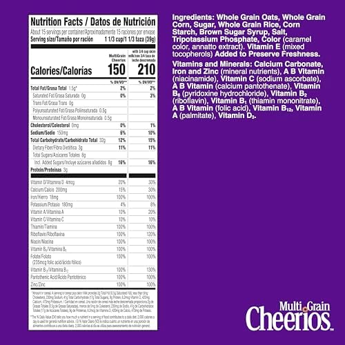 Multi Grain Cheerios, Heart Healthy Breakfast Cereal, Gluten Free, Giant Size, 20.6 oz