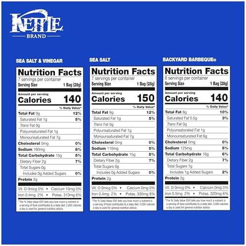 Kettle Brand Potato Chips Variety Pack, 1 Oz, 20 Ct