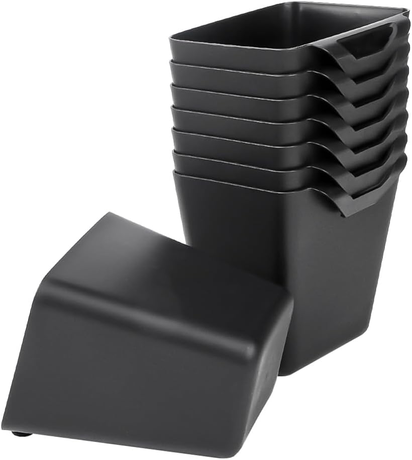 8 Pack Hanging Cup Holders, Multipurpose Rolling Cart Accessories Utility Cart Accessories For Art & Craft Supplies, Space Saving Hanging Storage Basket Pencil Holder Makeup Organizers (Black)