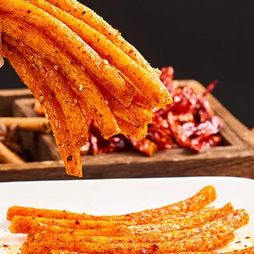 SXETBEAN 2 Packs Latiao Spicy Strips, Chinese La Tiao Snack, 108g/3.8oz per Pack (2 Packs, Spicy)