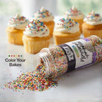 Rainbow Nonpareils Sprinkles 10 oz – Kosher Mini Round Sprinkles for Baking, Cupcakes, Cookies, Cakes & Ice Cream Decorations