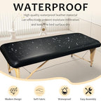 PU Leather Massage Table Cover Waterproof Massage Table Cover Protector Elastic, Odorless & Anti-Wrinkle Wipeable Massage Bed Cover Fitted for 6FT Massage Bed/Spa Bed/Lash Bed (Black, 1Pcs)