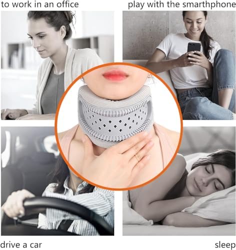 Neck Brace for Neck Support and Pain Relief, Silicone Foam Cervical Collar Wrap Keep Vertebrae Stable for Relief of Cervical Spine Pressure (Gray)