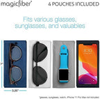 MagicFiber Ultra-Soft Microfiber Glasses & Sunglasses Pouch Case (4 Color Pack) Slim Eyeglass & Sunglass Sleeve with Built‑in Cleaning Cloth, Eye Glass & Sun Glass Wrap for Eyewear, Phone, Men, Women