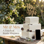Mr and Mrs Cake Toppers, KOOTIPS Wooden Wedding Cake Topper Party Cake Decoration (Mr and mrs cake topper A)