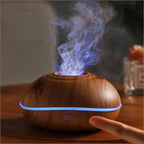 Disc-shaped Aromatherapy Humidifier with 7 Colors - Flame Effect, Noiseless Operation, Auto Shut Off, 200mL Portable