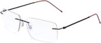 Rimless Progressive Multifocus Reading Glasses Blue Light Blocking No Line Multifocal Computer Readers for Women Men Rectangular Eyewear Titanium Lightweight Magnification Presbyopia Eyeglasses