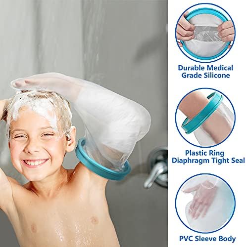 Kids Arm Cast Cover for Shower Bath Teens Waterproof and Watertight Cast Bandage Protector Bag for Broken Surgery Wound Arm, Hands, Wrists,Protector Bag (S-17.5inches)