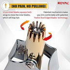 [MADE IN KOREA] ROYAL Gold Nose hair trimmer for men, Golden Birdie, Allergy-free, Manual, Battery-free, Waterproof, Painless with Twelve Dual-Edged blades, Patented Mechanism ET-4PG