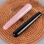 Natural Stone Massagestick Crystal Mineral Quartz Eye Acupoint Pen Gua Sha Yoni Wand Relax Body Beauty Tool(Rock Quartz)