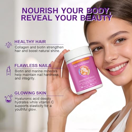 ZYXN Biotin | Collagen | Hyaluronic Acid Supplement, Clinically Proven Hair Growth Support, Skin and Nails, 25000 mcg Vitamins B2, B3, B6 & B7 + B1 & Keratin Women & Men （120 Capsules）