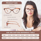 Reading Glasses Cat Eye 4 Pair Comfort Spring Hinges Fashion Ladies Eyeglasses