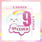 LaVenty Pink On Cloud 9 Birthday Cake Toppers On Cloud 9 Birthday Cake Decoration