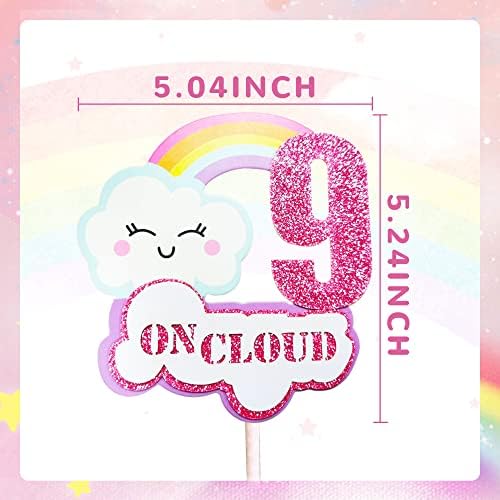 LaVenty Pink On Cloud 9 Birthday Cake Toppers On Cloud 9 Birthday Cake Decoration