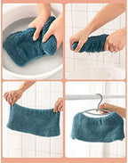 3Pcs/Pack Bathroom Soft Thicker Warmer Stretchable Washable Cloth Toilet Seat Cover Pads (Light Purple, Dark Green, Gray)