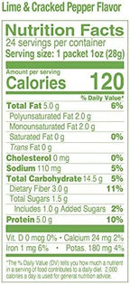 The Happy Snack Company Roasted Chickpeas - Lime and Cracked Pepper, 24 x 1 oz packs, crunchy chickpea snacks, garbanzo snack, vegan chickpea snack, gluten free, dairy free, plant based protein & fiber