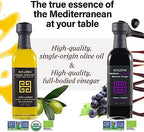 Kouzini Variety Gift Pack - Greek Extra Virgin Olive Oil and Balsamic Vinegar, 3 Balsamic Vinegars with 2 Greek Olive Oil Bottles, Great Cooking Oil Dispenser Bottle Refill, 60 ml, Pack of 5