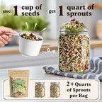 Seedboy Organic Non-GMO Sprouting Seeds, Superfood & Protein Blend - 2 Pack Bundle - USA Grown Sprouting & Microgreens Seeds - Two 8 oz Bags Makes 14 Quarts / 56 Servings (Superfood/Protein)