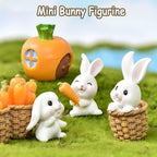 7 PCS Mini Bunny Cake Toppers, Bunny Cake Decorations, Cute Resin Rabbits Figurine for Kids, DIY Miniature Landscape Decorations, Birthday Party Gifts Decor Supplies