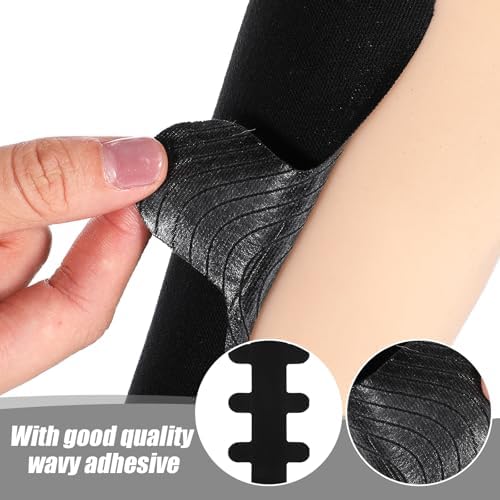 12Pcs Precut Achilles Tendonitis Kinesiology Tape, Achilles Tendon Ankle Tape, Waterproof Breathable Athletic Heel Support Tapes, Elastic Sports Patch Strips for Muscle Recovery and Stability
